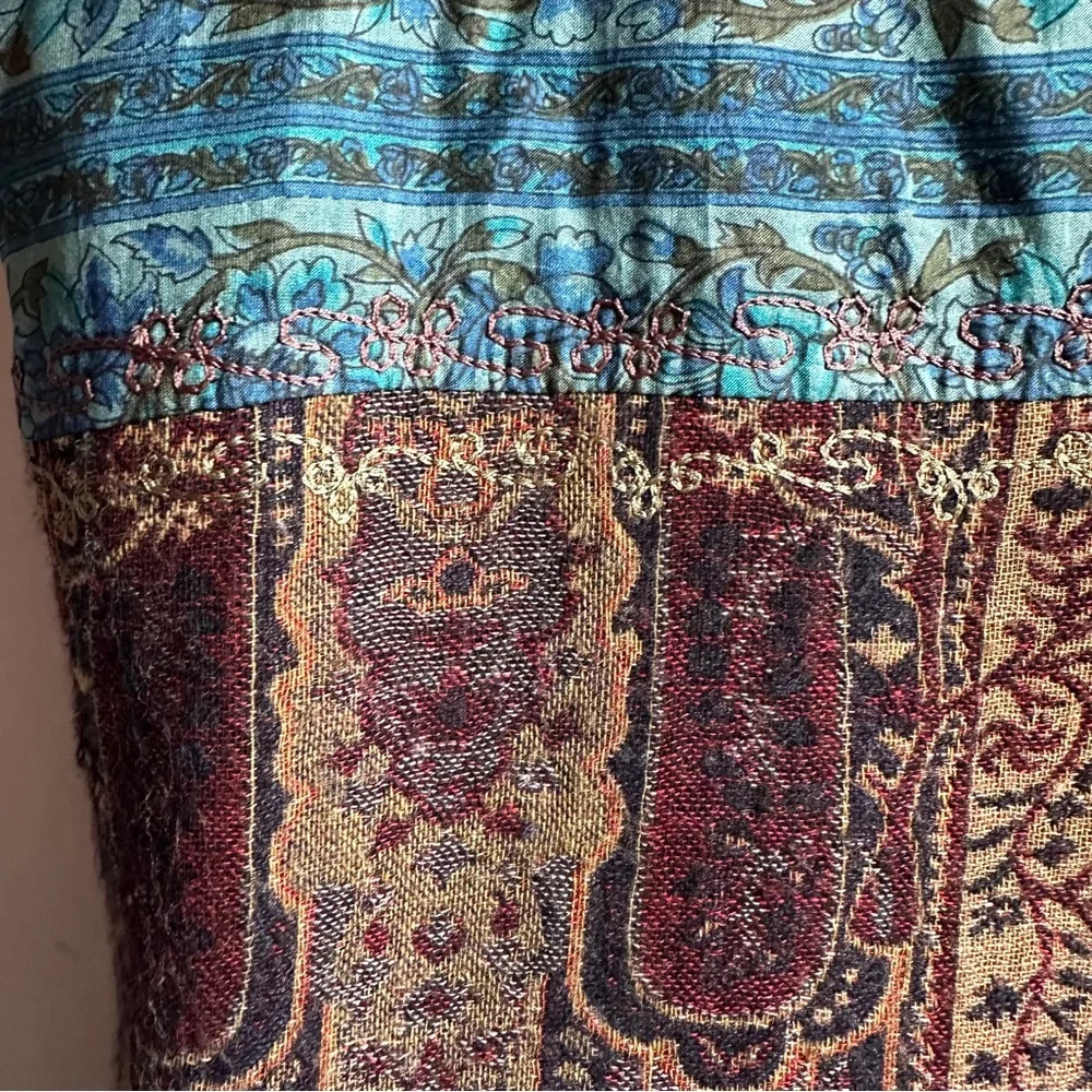 Vintage Coldwater Creek Tapestry Vest Bohemian Boho Artsy Chic Paisley Sz L Silk